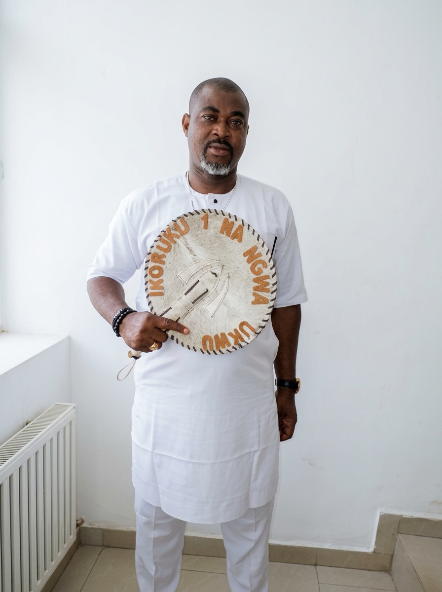 White Regalia with Chieftaincy Fan